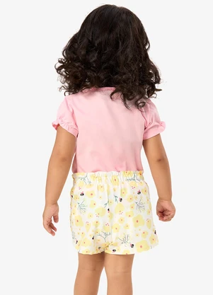 Rovi Kids - Conjunto Infantil Blusa com Shorts Rosa - ROVI KIDS