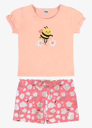 Rovi Kids - Conjunto Infantil Blusa com Shorts Rosa - ROVI KIDS
