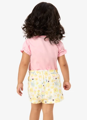 Rovi Kids - Conjunto Infantil Blusa com Shorts Rosa - ROVI KIDS