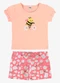 Rovi Kids - Conjunto Infantil Blusa com Shorts Rosa - variação: Rosa