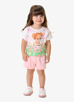 Rovi Kids - Conjunto Infantil Blusa com Shorts Rosa - ROVI KIDS