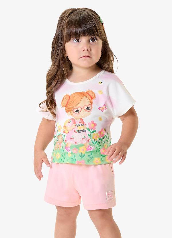 Rovi Kids - Conjunto Infantil Blusa com Shorts Rosa