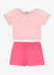 Rovi Kids - Conjunto Infantil Blusa com Shorts Azul - variação: Rosa