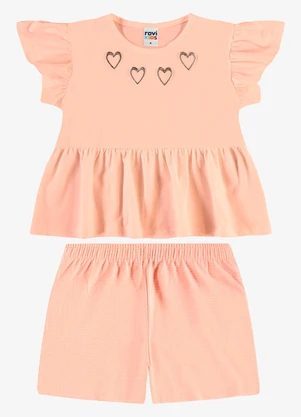 Rovi Kids - Conjunto Infantil Blusa com Shorts Rosa - ROVI KIDS