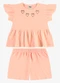 Rovi Kids - Conjunto Infantil Blusa com Shorts Bege - variação: Rosa