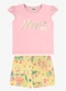 Rovi Kids - Conjunto Infantil Blusa com Shorts Rosa - variação: Rosa