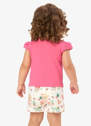 Rovi Kids - Conjunto Infantil Blusa com Shorts Rosa - ROVI KIDS