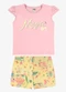 Rovi Kids - Conjunto Infantil Blusa com Shorts Bege - variação: Rosa