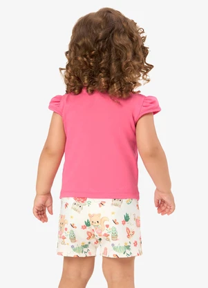 Rovi Kids - Conjunto Infantil Blusa com Shorts Rosa - ROVI KIDS