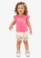 Rovi Kids - Conjunto Infantil Blusa com Shorts Bege - variação: Rosa