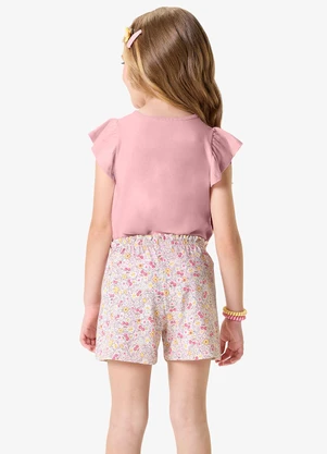 Rovi Kids - Conjunto Infantil Blusa com Shorts Rosa - ROVI KIDS