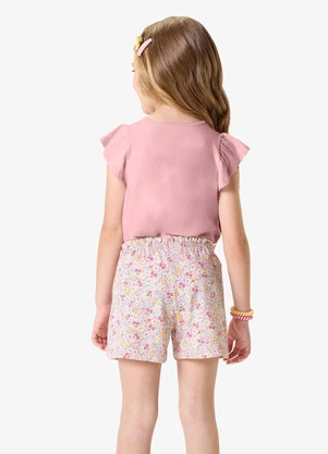 Rovi Kids - Conjunto Infantil Blusa com Shorts Rosa - ROVI KIDS