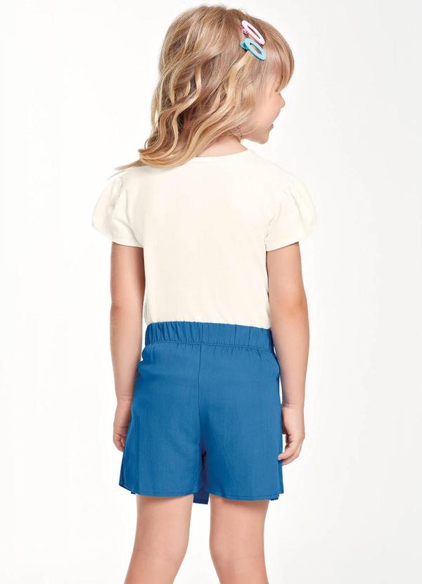 Trick Nick - Conjunto Infantil Blusa com Shorts Saia Bege 2