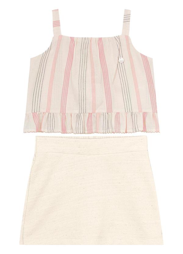 Trick Nick - Conjunto Infantil Blusa com Shorts Saia Laranja