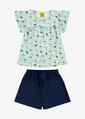 Rovi Kids - Conjunto Infantil Blusa com Shorts Verde - ROVI KIDS