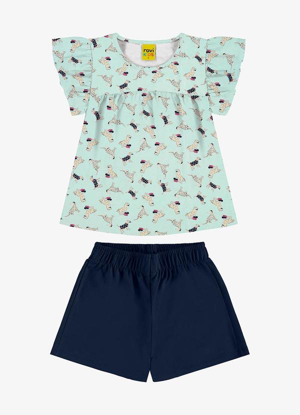 Rovi Kids - Conjunto Infantil Blusa com Shorts Verde