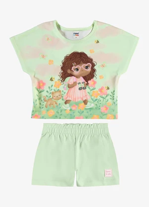 Rovi Kids - Conjunto Infantil Blusa com Shorts Verde - ROVI KIDS