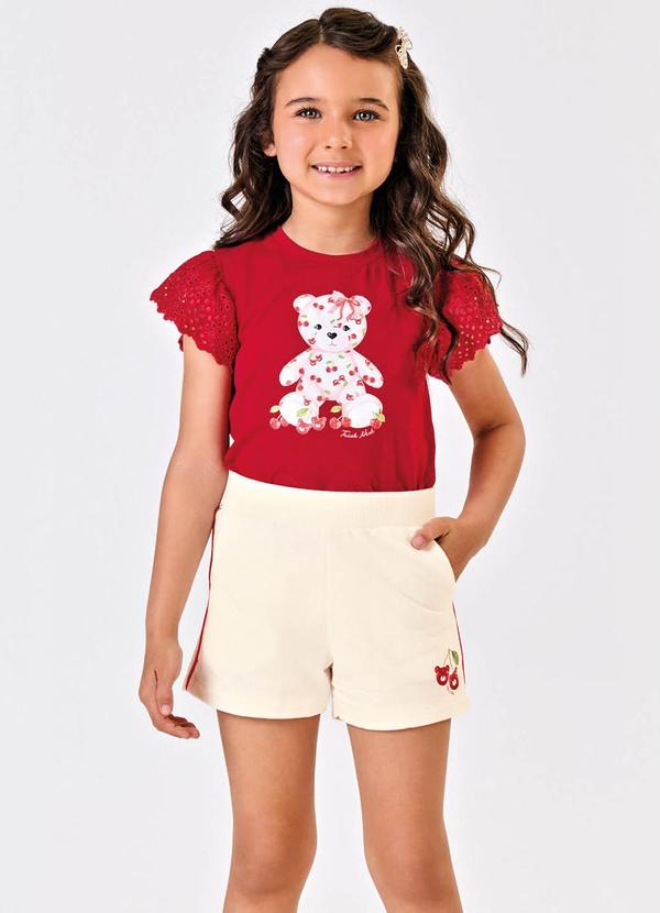 Trick Nick - Conjunto Infantil Blusa com Shorts Vermelho