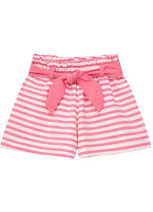 Duduka - Conjunto Infantil Blusa com Strass e Short  Rosa - DUDUKA
