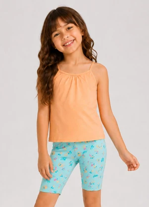Select - Conjunto Infantil Blusa de Alça e Ciclista Laranj - SELECT