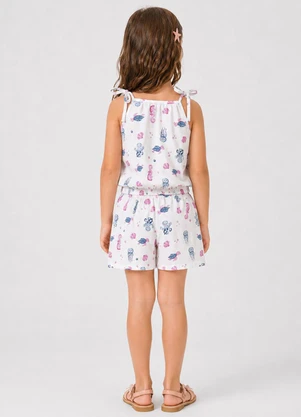 Select - Conjunto Infantil Blusa de Alça e Short Bege - SELECT