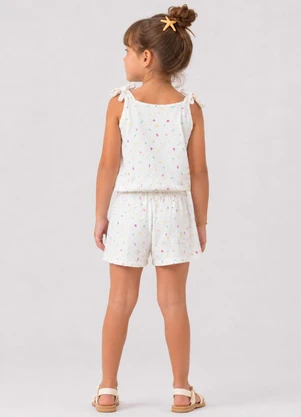 Select - Conjunto Infantil Blusa de Alça e Short Branco - SELECT