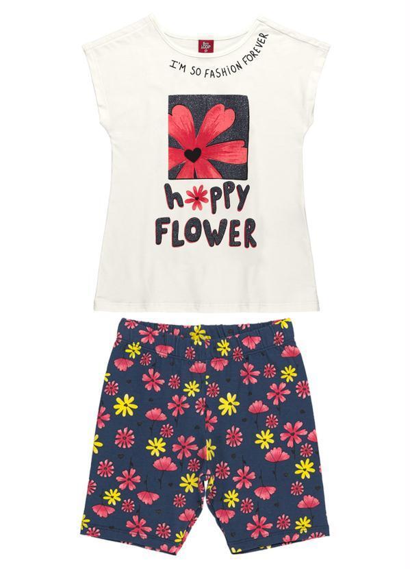 Bee Loop - Conjunto Infantil Blusa e Bermuda Branco