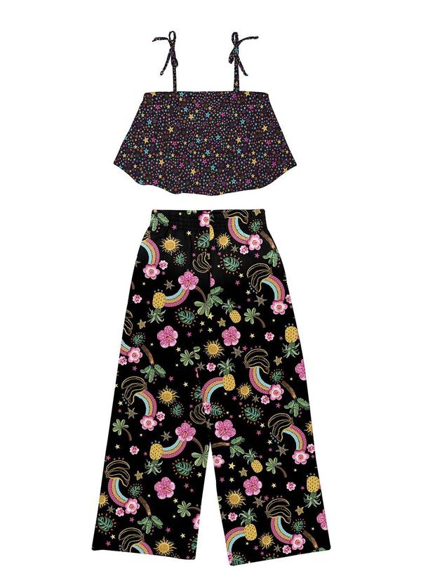 Alakazoo - Conjunto Infantil Blusa e Calça PantalonaPreto