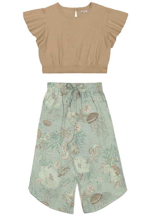 Alakazoo - Conjunto Infantil Blusa e Calça PantalonaVerde