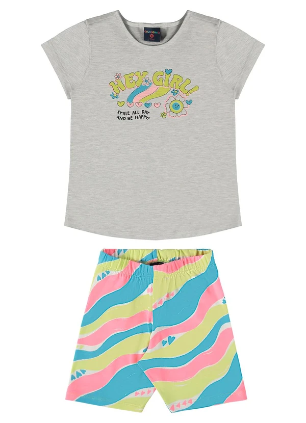 Guloseima - Conjunto Infantil Blusa e Ciclista Cinza