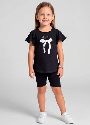 Select - Conjunto Infantil Blusa e Ciclista Preto - SELECT