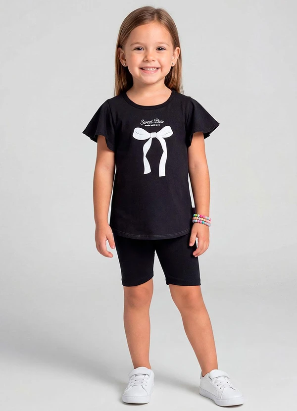 Select - Conjunto Infantil Blusa e Ciclista Preto