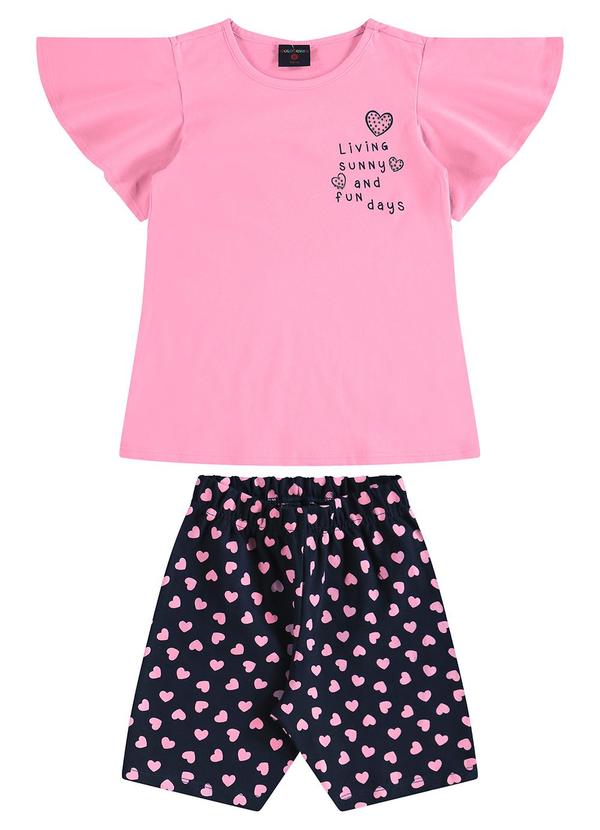 Guloseima - Conjunto Infantil Blusa e Ciclista Rosa