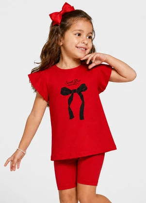 Select - Conjunto Infantil Blusa e Ciclista Vermelho - SELECT
