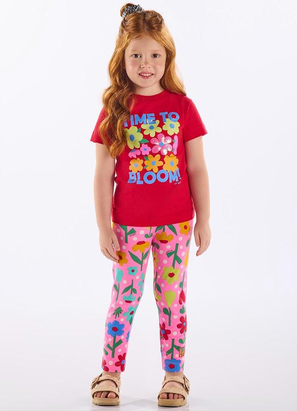 Up Baby - Conjunto Infantil Blusa e Legging Vermelho