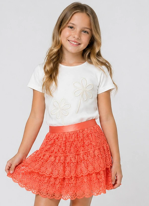 Trick Nick - Conjunto Infantil Blusa e Saia Bege