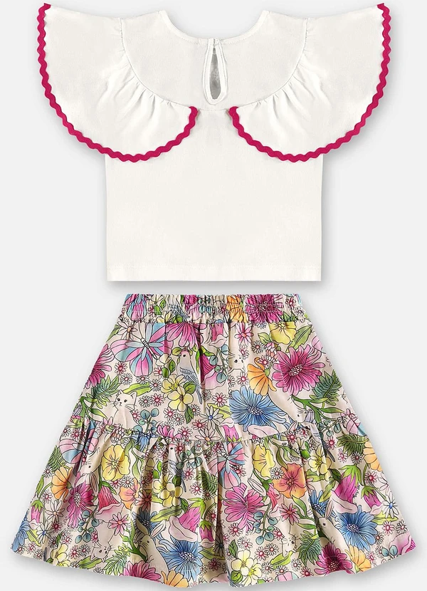 Up Baby - Conjunto Infantil Blusa e Saia-Short Bege 5