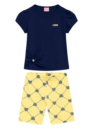 Duduka - Conjunto Infantil Blusa e Short  Azul - DUDUKA