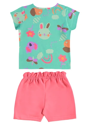 Bee Loop - Conjunto Infantil Blusa e Short Verde - BEE LOOP