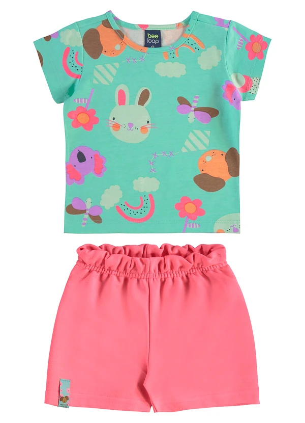 Bee Loop - Conjunto Infantil Blusa e Short Verde