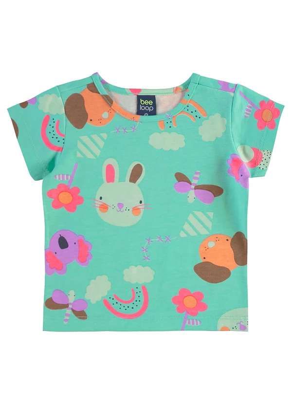 Bee Loop - Conjunto Infantil Blusa e Short Verde 3