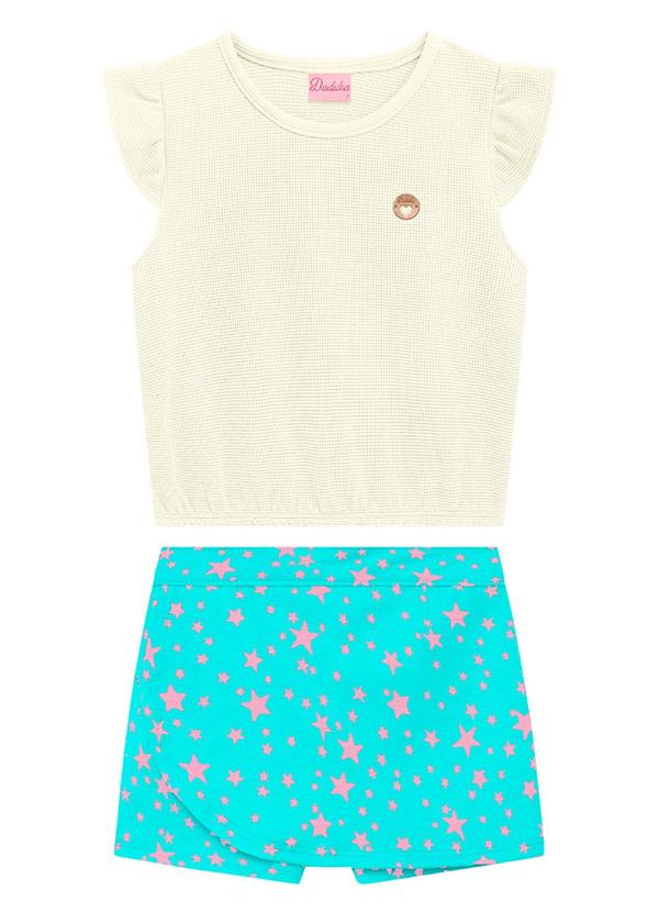 Duduka - Conjunto Infantil Blusa e Short Bege