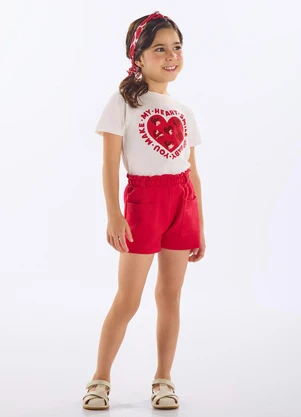 Up Baby - Conjunto Infantil Blusa e Short Bege - UP BABY