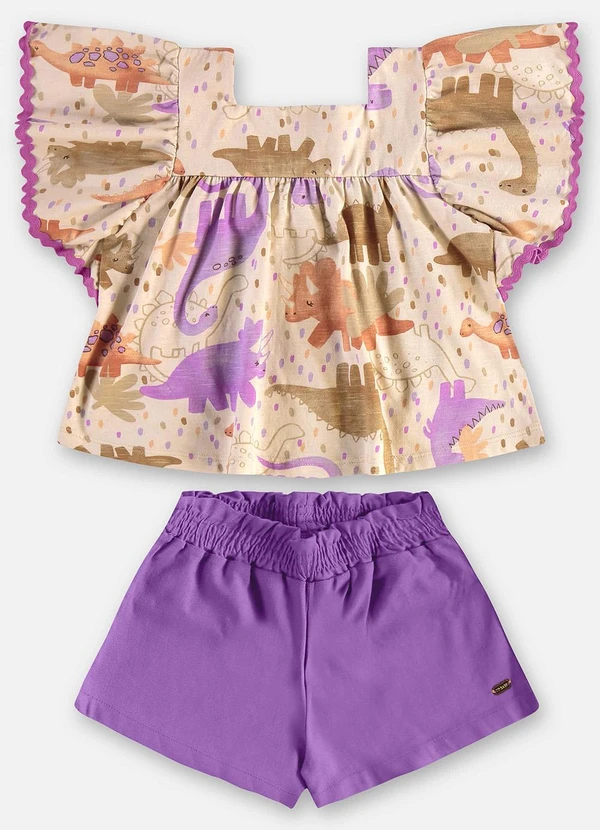 Up Baby - Conjunto Infantil Blusa e Short Bege 2