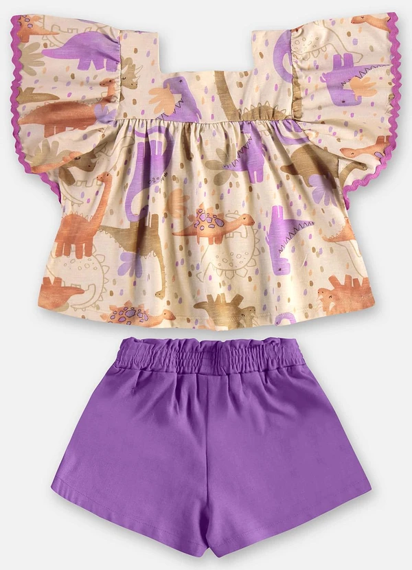 Up Baby - Conjunto Infantil Blusa e Short Bege 5