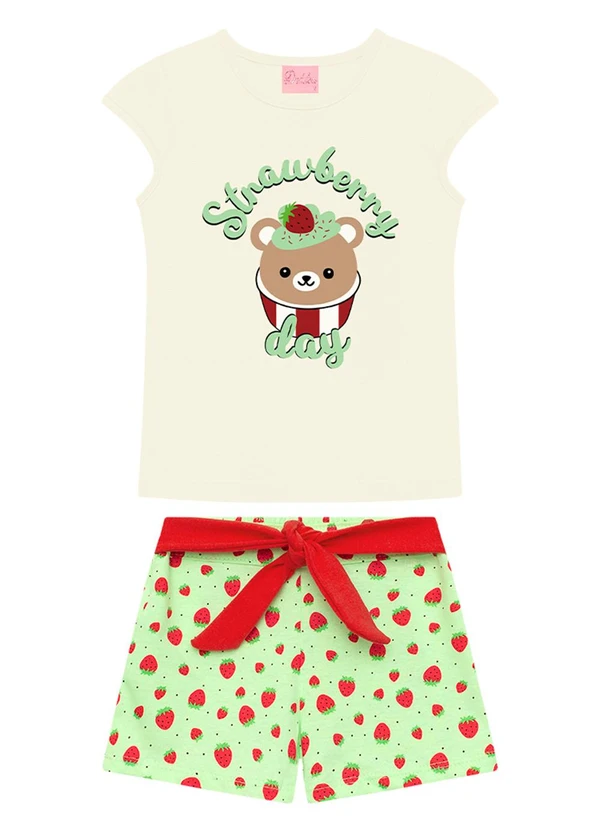 Duduka - Conjunto Infantil Blusa e Short Branco 1