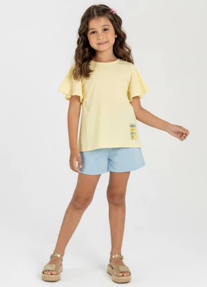 Guloseima - Conjunto Infantil Blusa e Short Amarelo - GULOSEIMA