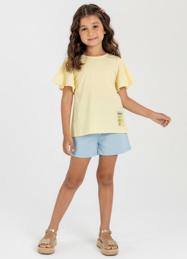 Guloseima - Conjunto Infantil Blusa e Short Amarelo