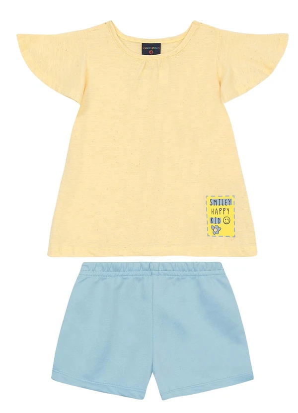 Guloseima - Conjunto Infantil Blusa e Short Amarelo 2