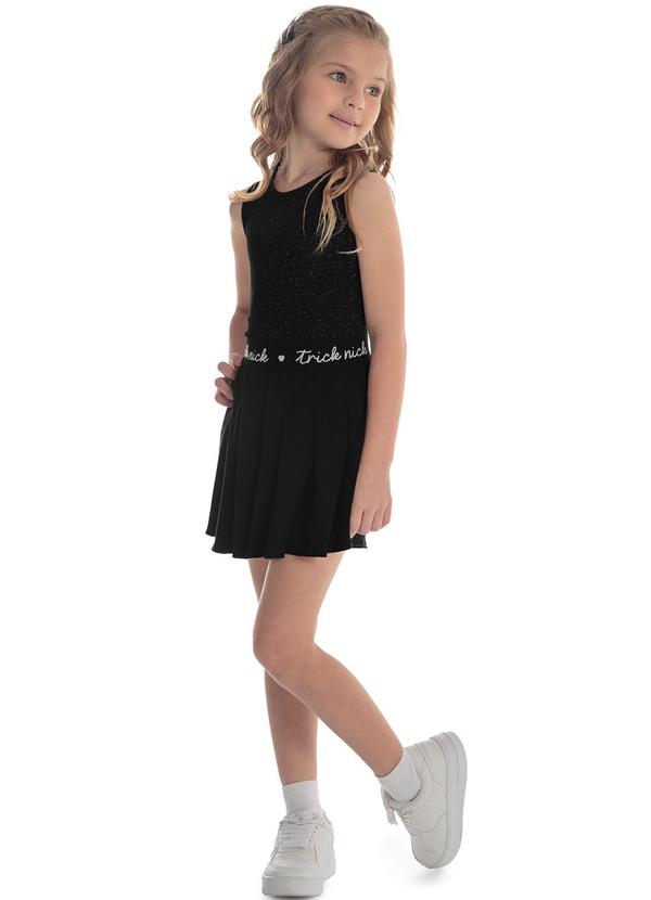 Trick Nick - Conjunto Infantil Blusa e Short Lurex Preto